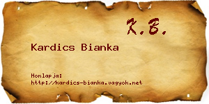Kardics Bianka névjegykártya